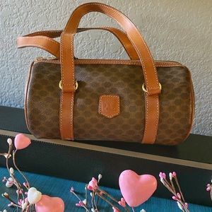 Celine Macadam💋Vintage Italian Boston Barrel Bag